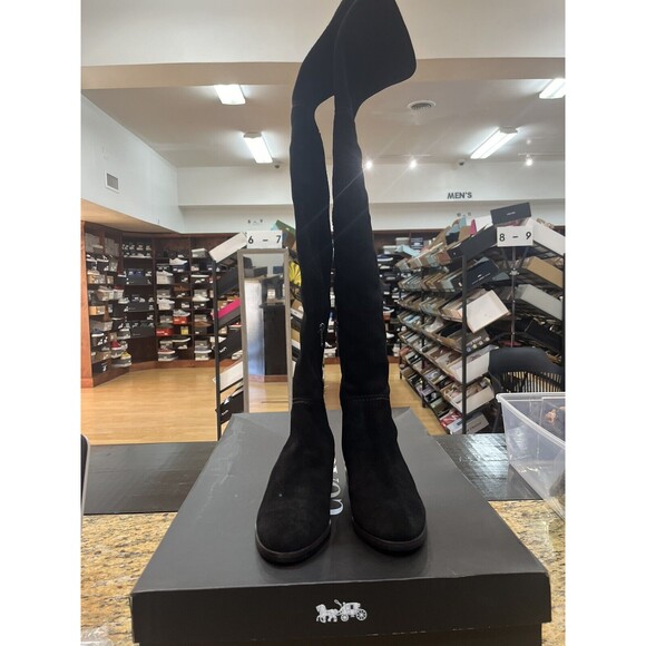 Coach Womens Black Lucia Suede Leather Over Knee Riding Boots Size 5MSRP $375 - Picture 4 of 8